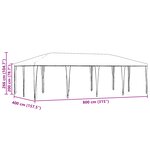 vidaXL Tente de fête blanche 8x4 m PE