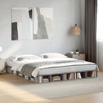 vidaXL Cadre de lit sans matelas sonoma gris 200x200 cm