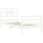 vidaXL Cadre de lit sans matelas blanc bois massif
