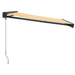 vidaXL Auvent rétractable jaune et blanc 3 5x2 5 m tissu et aluminium