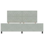 Lit vidaXL Gris clair 200x200 cm Velours