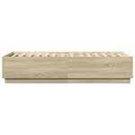 vidaXL Cadre de lit avec LED sans matelas chêne sonoma 90x190 cm