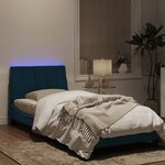 vidaXL Cadre de lit avec lumières LED bleu 80x200 cm velours