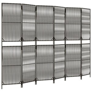 vidaXL Cloison de séparation 6 panneaux gris résine tressée