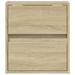 vidaXL Meubles TV muraux lumières LED 2 Pièces chêne sonoma 41x31x45 cm