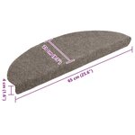vidaXL Tapis autoadhésifs de marches 10 Pièces Crème 65x21x4cm Aiguilleté