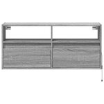 vidaXL Meuble TV mural avec lumières LED sonoma gris 100x31x45 cm