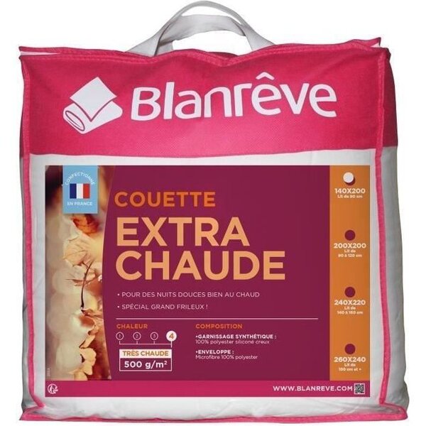 Couette extra chaude en microfibre 140 x 200 cm - Blanc