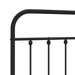vidaXL Tête de lit métal noir 180 cm