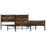 vidaXL Cadre de lit en métal sans matelas chêne fumé 183x213 cm