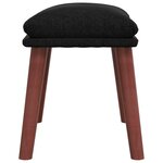 vidaXL Chaise de relaxation avec repose-pied Noir Tissu
