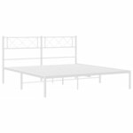 vidaXL Cadre de lit métal avec tête de lit blanc 120x200 cm