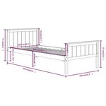vidaXL Cadre de lit Gris Bois de pin massif 100x200 cm