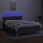 vidaXL Sommier à lattes de lit et matelas et LED Gris foncé 140x190 cm