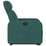 vidaXL Fauteuil inclinable vert foncé tissu