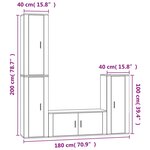 vidaXL Ensemble de meubles TV 4 Pièces Blanc brillant Bois d'ingénierie