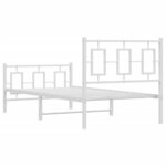 vidaXL Cadre de lit métal sans matelas avec pied de lit blanc 90x190cm