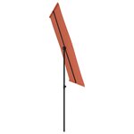 vidaXL Parasol de jardin avec mât en aluminium 2x1 5 m Terre cuite