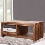 vidaXL Table basse Bois d'acacia massif 90x50x37 5 cm