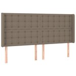 vidaXL Sommier à lattes de lit matelas et LED Taupe 160x200 cm Tissu