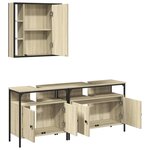 vidaXL Ensemble d'armoires de salle de bain 3 Pièces chêne sonoma