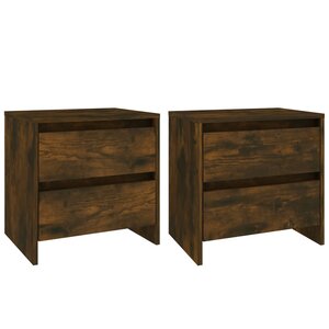 vidaXL Tables de chevet 2Pièces chêne fumé 45x34 5x44 5cm bois ingénierie