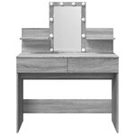 vidaXL Coiffeuse avec LED sonoma gris 100x40x130 cm