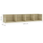 vidaXL Étagère murale à CD Chêne sonoma 100x18x18 cm Bois d'ingénierie