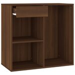 vidaXL Coiffeuse à LED avec armoire Chêne marron Bois d'ingénierie