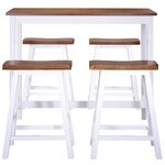 vidaXL Table et tabouret de bar 5 Pièces Bois massif