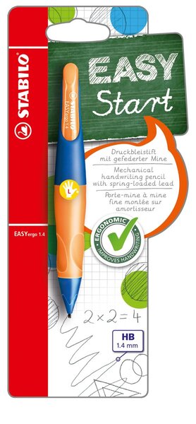 Porte-mines Ergonomique EASYergo 1,4 mm 1.4 Gaucher bleu / orange+ 3 mines HB STABILO