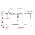 vidaXL Tente de réception pliable escamotable avec 3 parois latérales