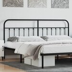 vidaXL Tête de lit métal noir 193 cm