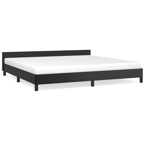 vidaXL Cadre de lit avec tête de lit Noir 200x200 cm Similicuir