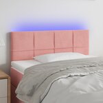vidaXL Tête de lit à LED Rose 90x5x78/88 cm Velours
