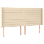 vidaXL Sommier à lattes de lit matelas et LED Crème 160x200 cm Tissu
