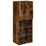 vidaXL Meuble TV avec lumières LED chêne fumé 40 5x30x102 cm
