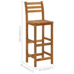 vidaXL Tabourets de bar lot de 4 bois d'acacia solide