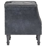 vidaXL Chaise cabriolet gris cuir véritable