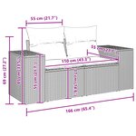 Ensemble de 10 Pièces de Canapé de Jardin avec Coussins Noir Rattan Poly Acacia