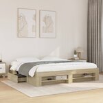 vidaXL Cadre de lit chêne sonoma 200x200 cm bois d'ingénierie