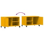 vidaXL Meuble TV jaune moutarde 68x39x43 5 cm acier laminé à froid
