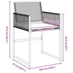 vidaXL Ensemble de salle à manger de jardin 5 pièces avec coussins en rattan noir