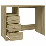 vidaXL Bureau avec tiroirs Chêne sonoma 102x50x76 cm Bois d'ingénierie