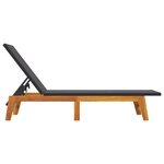 vidaXL Chaises longues lot de 2 noir/marron résine tressée/bois acacia
