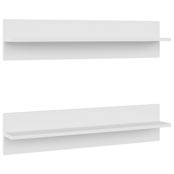 vidaXL Étagères murales 2 Pièces Blanc 80x11 5x18 cm Aggloméré