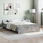 vidaXL Cadre de lit tête de lit et pied de lit gris béton 120x200 cm