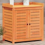 vidaXL Table de rempotage avec étagères marron bois massif de pin