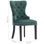 vidaXL Chaises à manger lot de 4 vert foncé velours