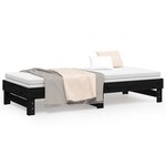 vidaXL Lit coulissant sans matelas noir 2x(100x200) cm
